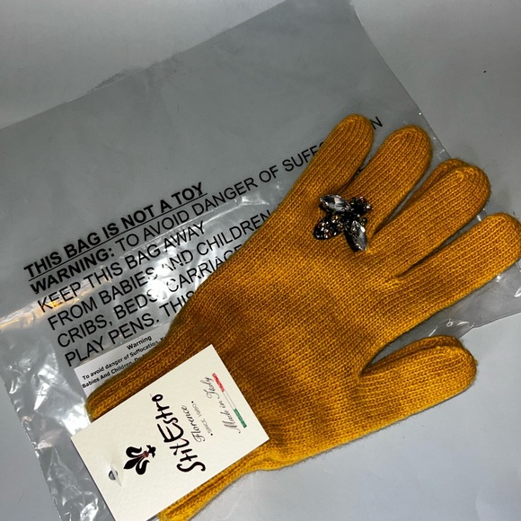 stilestro Accessories - NWT Stil Estro Bee Brooch Knit Gloves